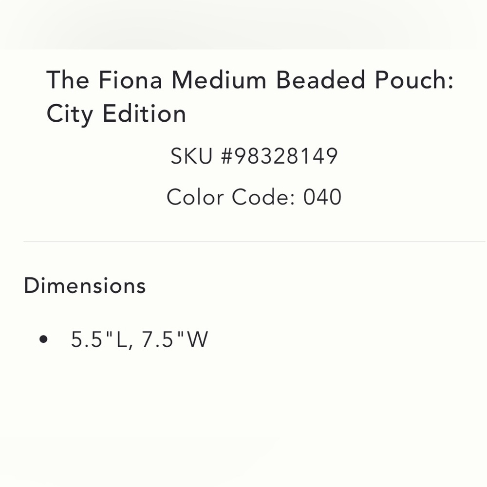 NWT Anthropologie The Fiona Beaded Pouch City Edition in Capri - Picture 4 of 7
